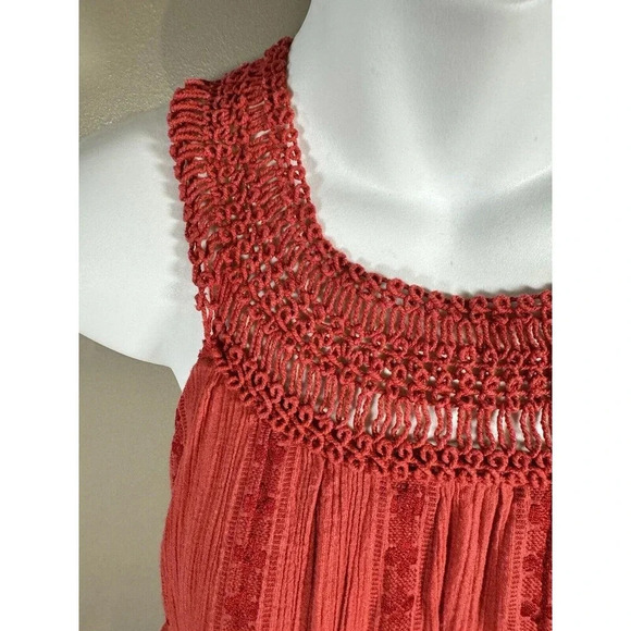 Free People Wondering Star Embroidered Crochet Side-Tie Short Mini Dress Size S - Picture 2 of 7